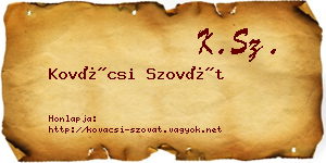 Kovácsi Szovát névjegykártya